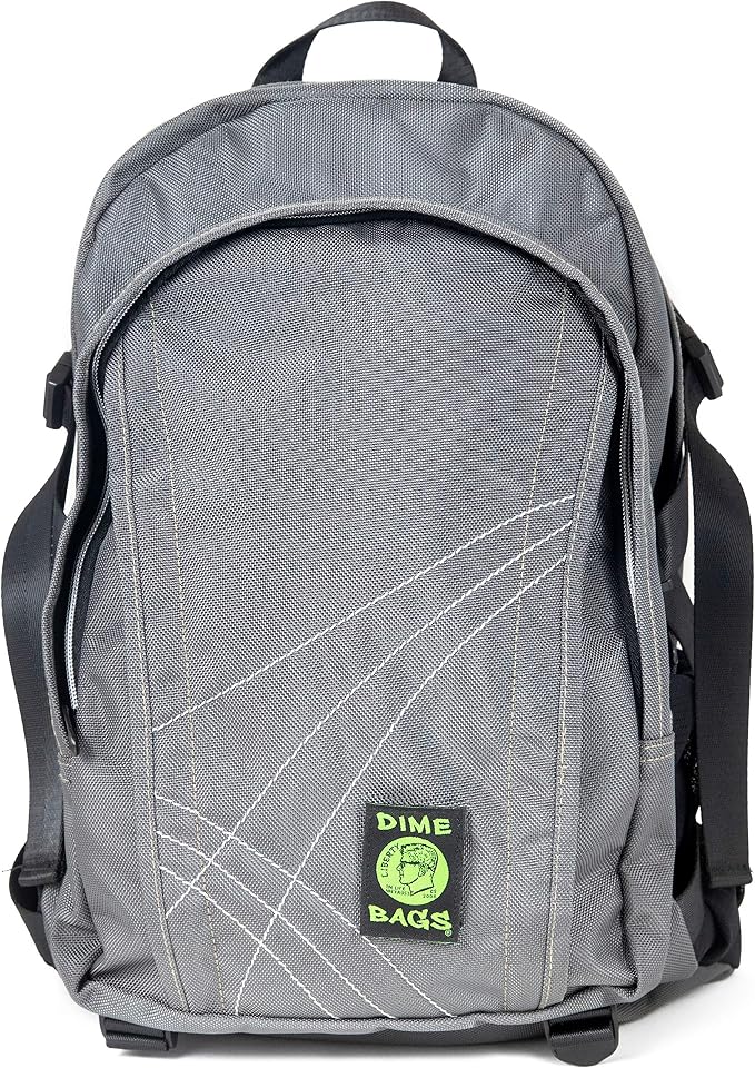 Dime Bags Backpack For Travel & School, Water-Resistant Exterior, 9 Storage Compartments & 2 Side Bottle Pockets, Fits 17” Laptop, Adjustable Padded Straps, Hidden Internal Pocket (Graphite)