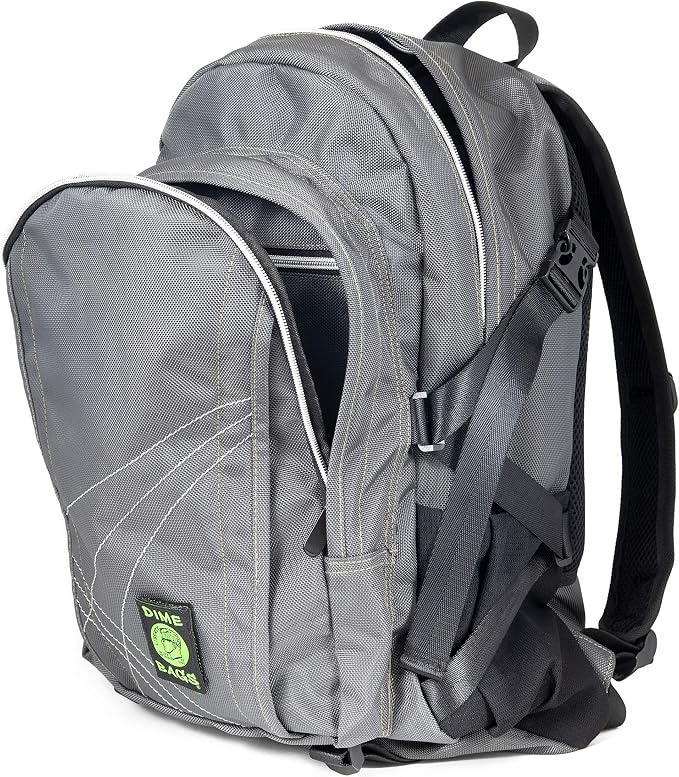 Dime Bags Backpack For Travel & School, Water-Resistant Exterior, 9 Storage Compartments & 2 Side Bottle Pockets, Fits 17” Laptop, Adjustable Padded Straps, Hidden Internal Pocket (Graphite)
